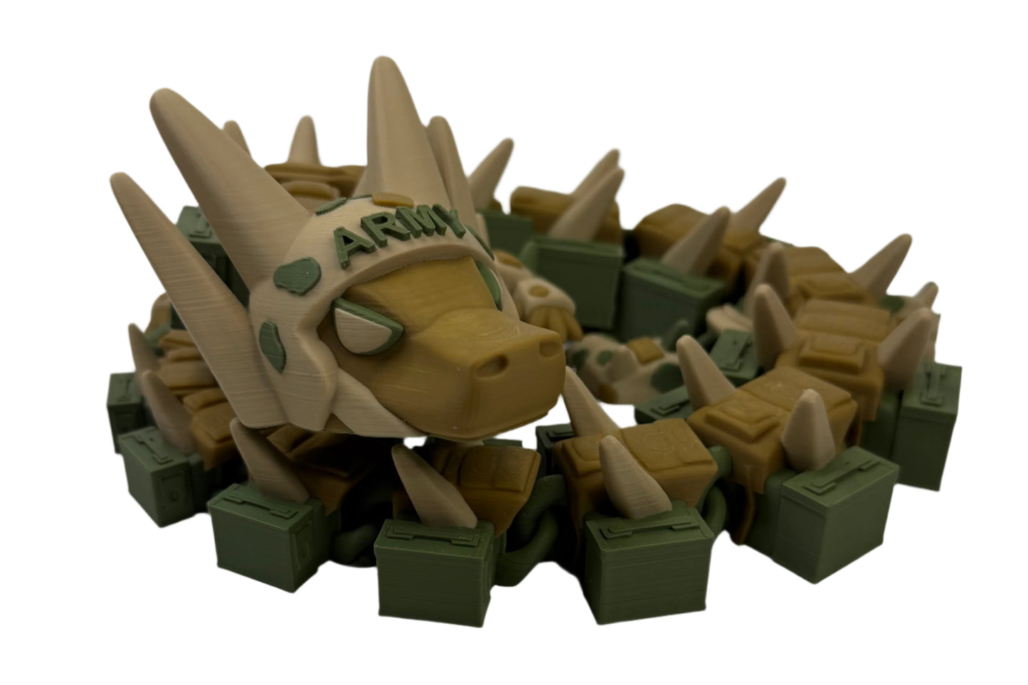 Desert Camo Dragon, 26 inches long – 3D Printed