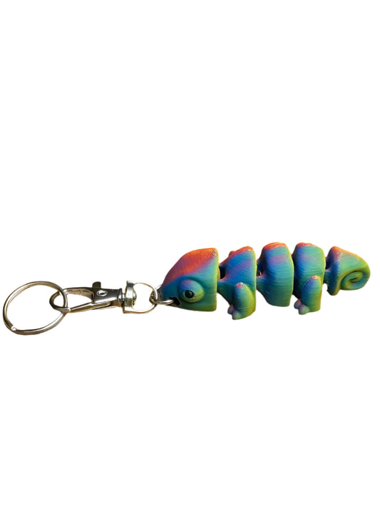 Articulated Chameleon Keychain – 3D Printed