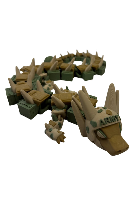 Desert Camo Dragon, 26 inches long – 3D Printed